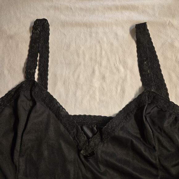 Mel-Lin Vtg Lace Trim Camisole Women Large (40 inches chest) Black Goth Grunge - Picture 2 of 8